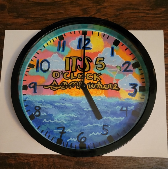 🎨 Hand-Painted Wall Clock - Picture 1 of 9
